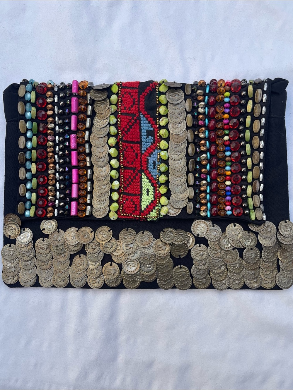 Egyptian Oriental Beaded Shoulder Bag, Handmade
